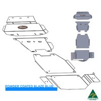 Vonnies Heavy Duty Bash Plates Blue (1st/2nd/3rd/4th) For Toyota Hilux N80 GGN126R 2015-ON