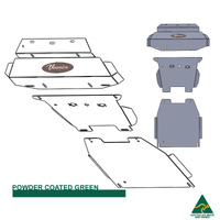 Vonnies Heavy Duty Bash Plates Green (1st/2nd/3rd) For Toyota Hilux N80 GGN126R 2015-ON