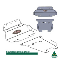 Vonnies Heavy Duty Bash Plates Green (1st & 2nd) For Toyota Hilux N80 GGN126R 2015-ON