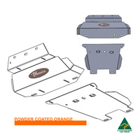 Vonnies Heavy Duty Bash Plates Orange (1st & 2nd) For Toyota Hilux N80 GGN126R 2015-ON