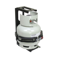 Vonnies Black 4kg 'Claw' Gas Bottle Holder With Top Mount Adaptor & Gas Bottle Australian Made