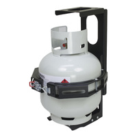 Vonnies Black 9kg 'Claw' Gas Bottle Holder With Top Mount Adaptor & Gas Bottle Australian Made