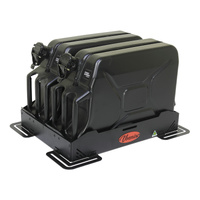 Vonnies Black 20L Roof Mounted Double Jerry Can Holder for Water & Fuel. Australian Made