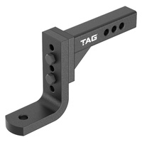 TAG Adjustable Tow Ball Mount - 297mm Long, 90° Face, 50mm Square Hitch 