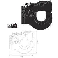 TAG 5 Tonne (5T) Forged Pintle Hook With Powder Coated ADR 62/02 Compliant Design 