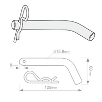 Pull pin for class 4 tow bar with clip 